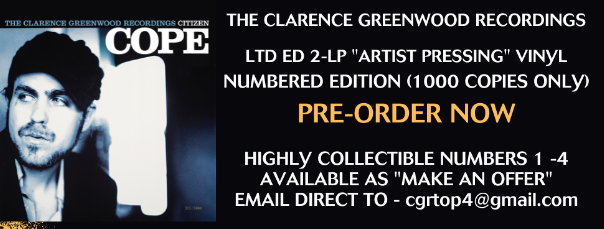 The Clarence Greenwood Recordings Vinyl Reissue – Citizen Cope