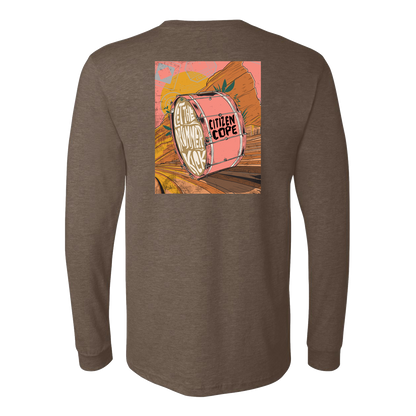 Let The Drummer Drum Longsleeve T-Shirt - Brown